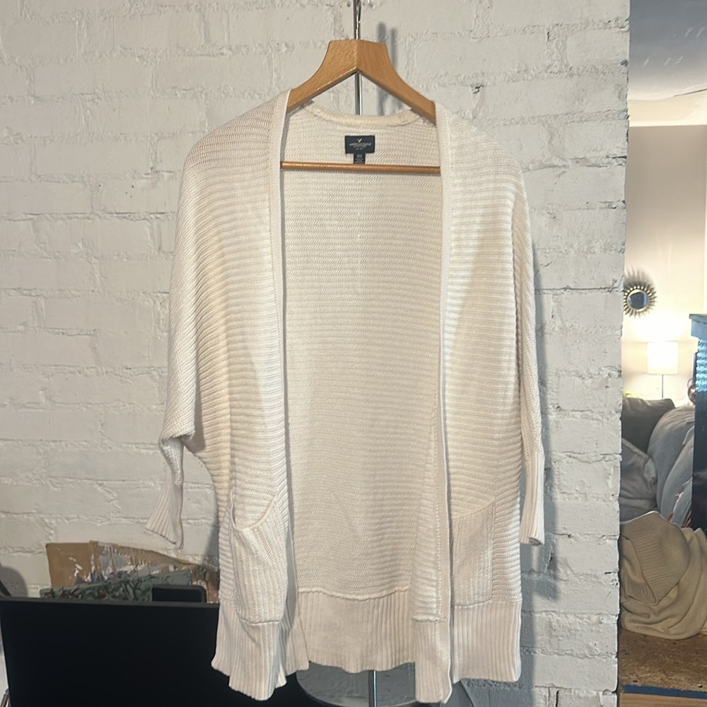 American Eagle Outfitters Knit Cardigan Sweater Batwing 100% Cotton Size XS